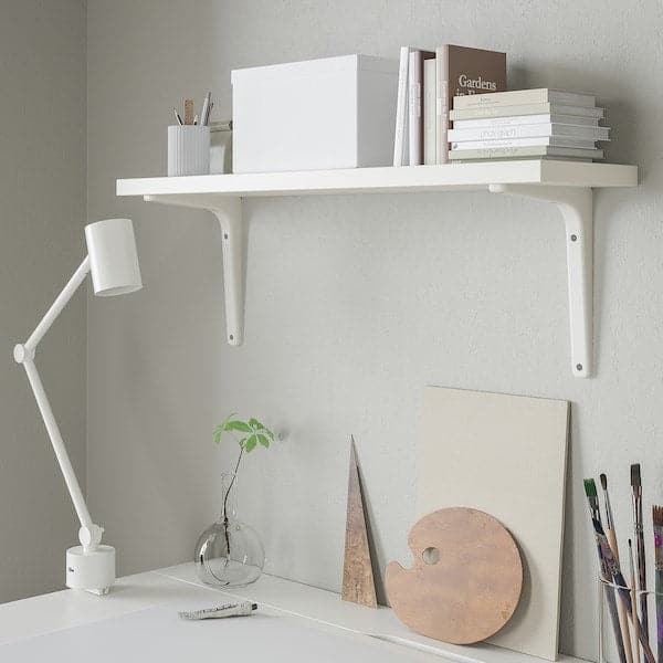 Ikea BERGSHULT / TOMTHULT - Shelf with bracket, white, 80x20 cm