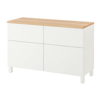 BESTÅ storage combination w doors/drawers, white/Lappviken/Stubbarp white, 120x42x76 cm