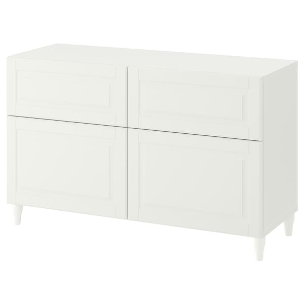 Ikea BESTÅ - Storage combination w doors/drawers, white/Smeviken/Kabbarp white, 120x42x74 cm
