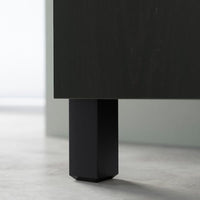 BESTÅ storage combination w doors/drawers, black-brown Björköviken/Stubbarp/brown stained oak veneer, 120x42x74 cm