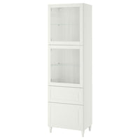 BESTÅ storage combination w glass doors, white Smeviken/Ostvik/Kabbarp white clear glass, 60x42x202 cm