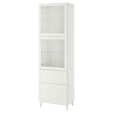 BESTÅ storage combination w glass doors, white Smeviken/Ostvik/Kabbarp white clear glass, 60x42x202 cm