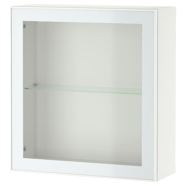 BESTÅ - Wall-mounted cabinet combination, white Glassvik/white/light green clear glass, 60x22x64 cm - best price from Maltashopper.com 69489173