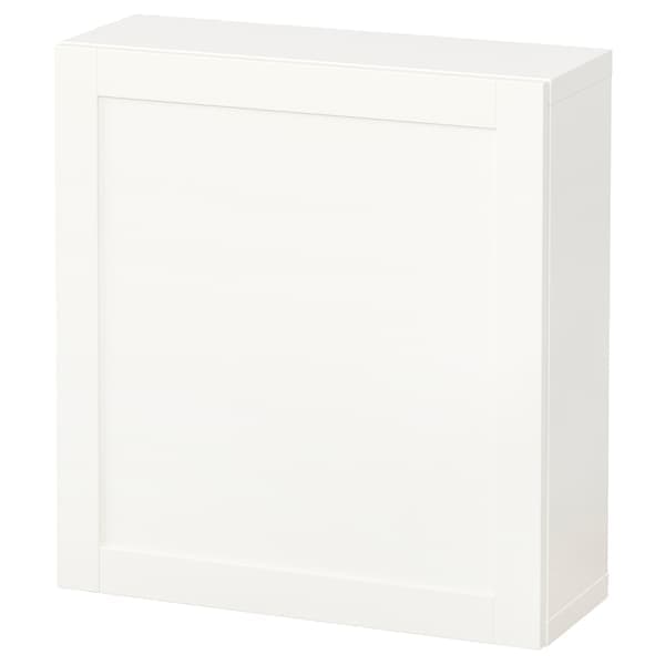 BESTÅ - Wall-mounted cabinet combination, white/Hanviken white, 60x22x64 cm - best price from Maltashopper.com 19429676