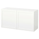 BESTÅ wall-mounted cabinet combination, white/Hanviken white, 120x42x64 cm