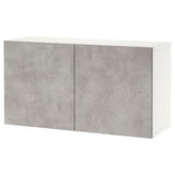 BESTÅ wall-mounted cabinet combination, white Kallviken/light grey concrete effect, 120x42x64 cm