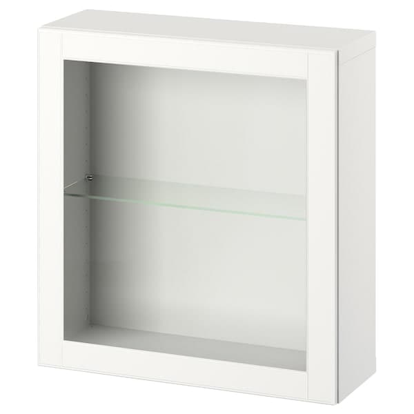 BESTÅ - Wall-mounted cabinet combination, white/Ostvik white, 60x22x64 cm - best price from Maltashopper.com 39429675