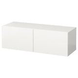 BESTÅ wall-mounted cabinet combination, white/Selsviken white, 120x42x38 cm