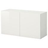 BESTÅ wall-mounted cabinet combination, white/Selsviken high-gloss, 120x42x64 cm