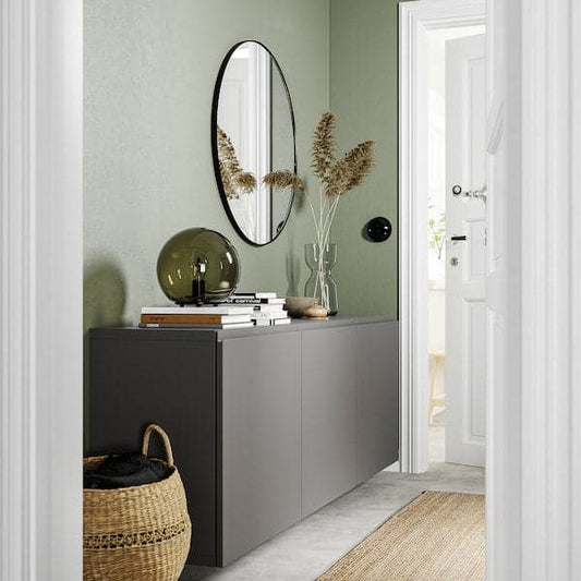 BESTÅ - Wall-mounted cabinet combination, dark grey/Västerviken dark grey, 180x42x64 cm - best price from Maltashopper.com 09508117