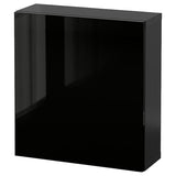 BESTÅ wall-mounted cabinet combination, black-brown/Selsviken black, 60x22x64 cm