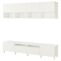 BESTÅ TV storage combination, white/Lappviken/Stubbarp white, 240x42x230 cm