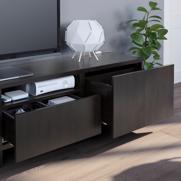 Ikea BESTÅ - TV storage combination, black-brown/Lappviken/Stubbarp black-brown, 240x42x230 cm