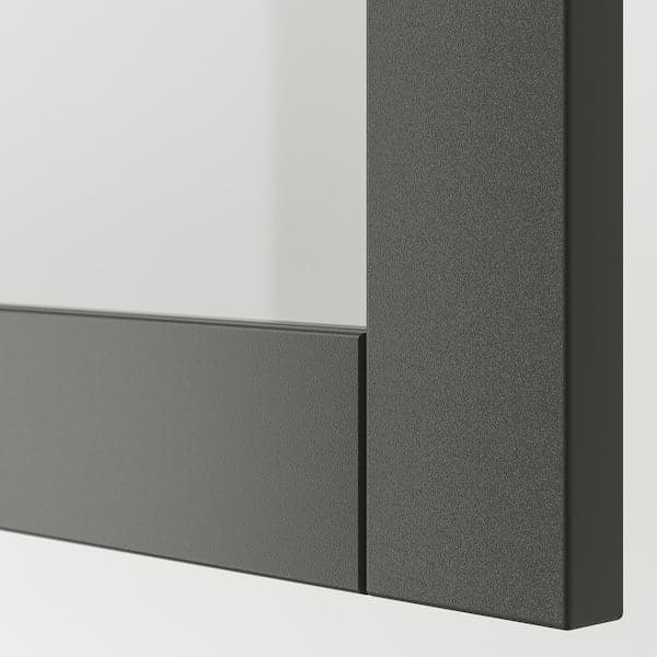 Ikea BESTÅ - TV storage combination/glass doors, dark grey Sindvik/Lappviken dark grey, 240x42x129 cm