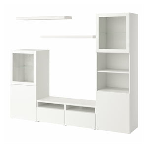 BESTÅ / LACK - TV storage combination, white, 240x42x193 cm - best price from Maltashopper.com 99398685