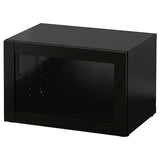 BESTÅ shelf unit with glass door, black-brown/Sindvik black-brown clear glass, 60x42x38 cm