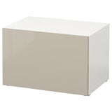 BESTÅ shelf unit with door, white/Selsviken high-gloss/beige, 60x42x38 cm