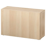 BESTÅ shelf unit with door, white stained oak effect/Lappviken white stained oak effect, 60x22x38 cm