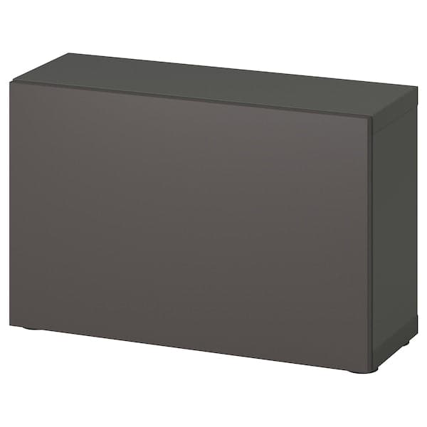 Ikea BESTÅ - Shelf unit with door, dark grey/Lappviken dark grey, 60x22x38 cm