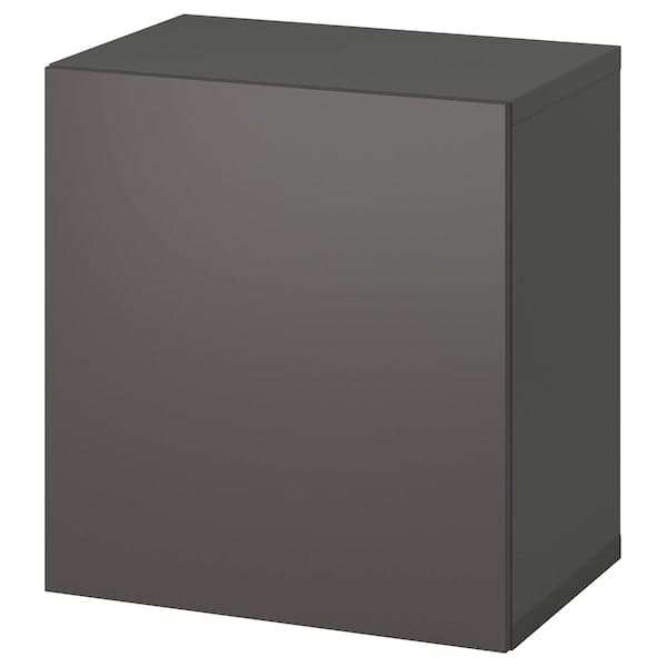 Ikea BESTÅ - Shelf unit with door, dark grey/Lappviken dark grey, 60x42x64 cm