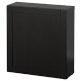 BESTÅ shelf unit with door, black-brown/Hanviken black-brown, 60x22x64 cm