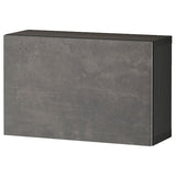 BESTÅ shelf unit with door, black-brown/Kallviken dark grey, 60x22x38 cm