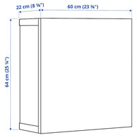 BESTÅ shelf unit with door, black-brown/Selsviken high-gloss/black, 60x22x64 cm