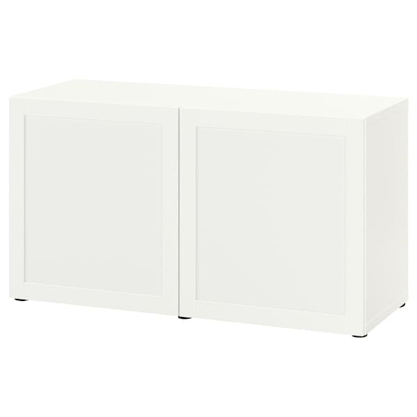 Ikea BESTÅ - Storage combination with doors, white/Hanviken white, 120x42x65 cm