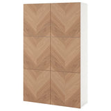 BESTÅ storage combination with doors, white/Hedeviken oak veneer, 120x42x193 cm