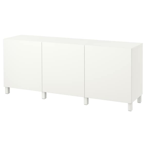 Ikea BESTÅ - Storage combination with doors, white/Lappviken/Stubbarp white, 180x42x74 cm