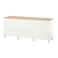 BESTÅ storage combination with doors, white/Lappviken/Stubbarp white, 180x42x76 cm