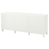 BESTÅ storage combination with doors, white/Laxviken/Stubbarp white, 180x42x74 cm