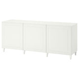 BESTÅ storage combination with doors, white/Smeviken/Kabbarp white, 180x42x74 cm