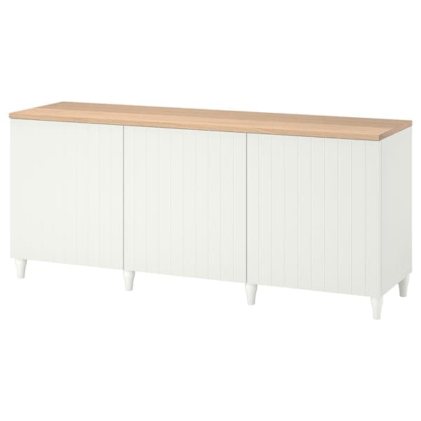 Ikea BESTÅ - Storage combination with doors, white/Sutterviken/Kabbarp white, 180x42x76 cm