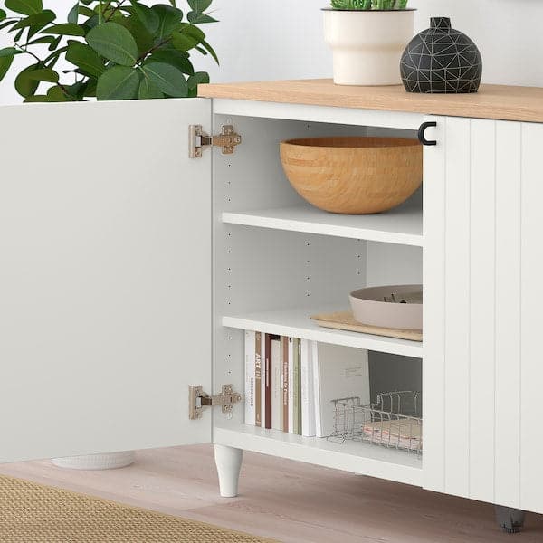 BESTÅ - Storage combination with doors, white/Sutterviken/Kabbarp white, 120x42x76 cm - best price from Maltashopper.com 79387720