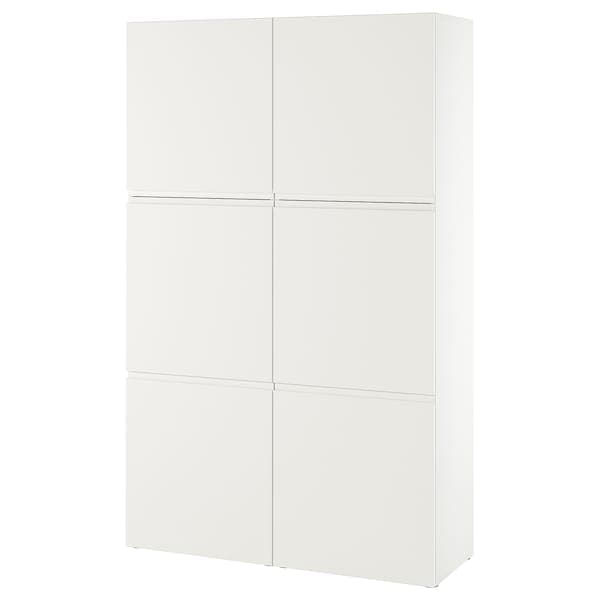 Ikea BESTÅ - Storage combination with doors, white/Västerviken white, 120x42x193 cm