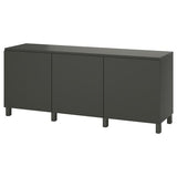 BESTÅ storage combination with doors, dark grey/Västerviken/Stubbarp dark grey, 180x42x74 cm