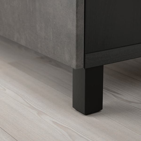 Ikea BESTÅ - Storage combination with doors, black-brown Kallviken/Stubbarp/dark grey concrete effect, 180x42x74 cm