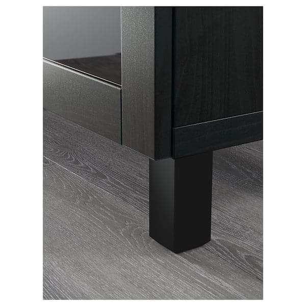 Ikea BESTÅ - Storage combination with doors, black/Sindvik/Stubbarp black, 180x42x76 cm