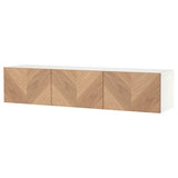 BESTÅ TV bench with doors, white/Hedeviken oak veneer, 180x42x38 cm