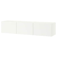 BESTÅ TV bench with doors, white/Lappviken white, 180x42x38 cm