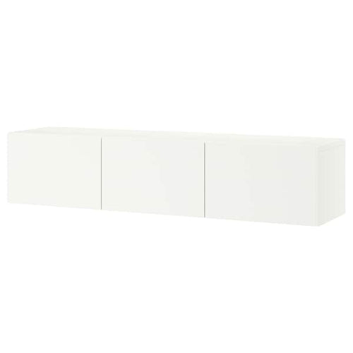 BESTÅ - TV bench with doors, white/Lappviken white, 180x42x38 cm