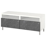 BESTÅ TV bench with drawers, white/Bergsviken/Ösarp black, 120x42x48 cm