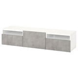 BESTÅ TV bench with drawers and door, white/Kallviken light grey, 180x42x39 cm