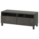 BESTÅ TV bench with drawers, dark grey/Kallviken/Stubbarp dark grey, 120x42x48 cm