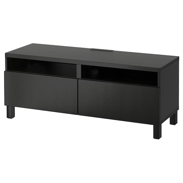 BESTÅ - TV bench with drawers, black-brown/Lappviken/Stubbarp black-brown, 120x42x48 cm - best price from Maltashopper.com 19399189