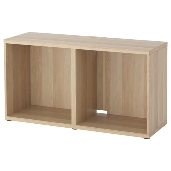 Ikea BESTÅ - TV bench, white stained oak effect, 120x40x64 cm