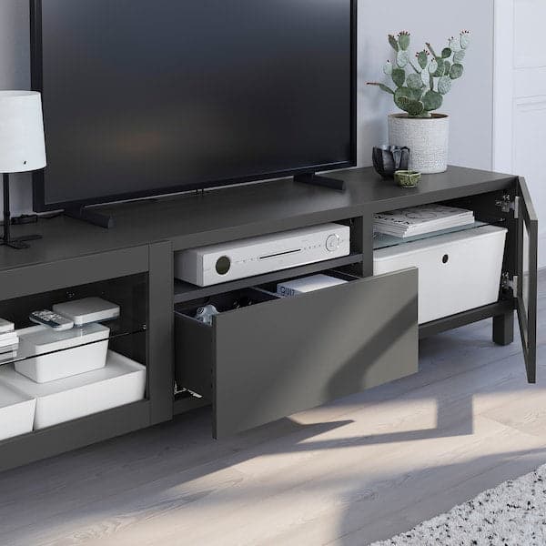 Ikea BESTÅ - TV bench, dark grey Sindvik/Lappviken/Stubbarp dark grey, 180x42x48 cm