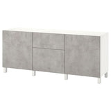 BESTÅ storage combination with drawers, white Kallviken/light grey concrete effect, 180x42x74 cm