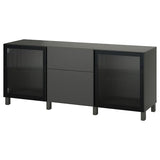 BESTÅ storage combination with drawers, dark grey Lappviken/Stubbarp/Fällsvik anthracite, 180x42x74 cm
